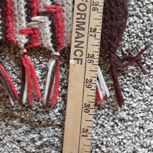 Beautiful Southwestern style crocheted blanket -19" X 28" long(without fringe) - Picture 6 of 7